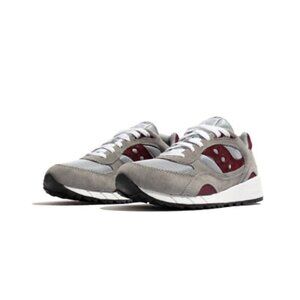 Saucony Men's Gray Burgundy Shadow 6000 Suede Athletic Sneaker Size 11.5